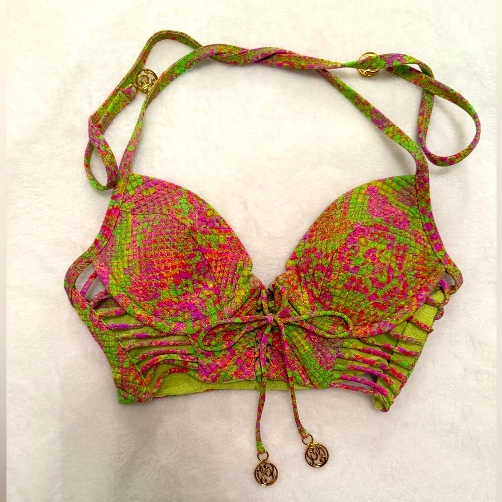 π LULI FAMA - SUPER SEXY CORSET STYLE TOP π Snake Skin Patterned Bikini Top - Picture 5 of 10